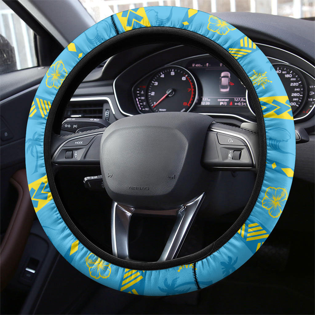 Tuvalu Christmas Steering Wheel Cover Santa Riding Ocean Dolphin DT05 - Polynesian Pride