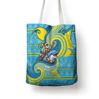 Tuvalu Christmas Tote Bag Santa Riding Ocean Dolphin DT05 - Polynesian Pride