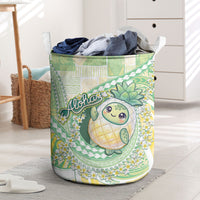 Hawaii Pineapple Laundry Basket Cute Cosplay Turtle Plumeria Spiral DT05 Mint - Polynesian Pride