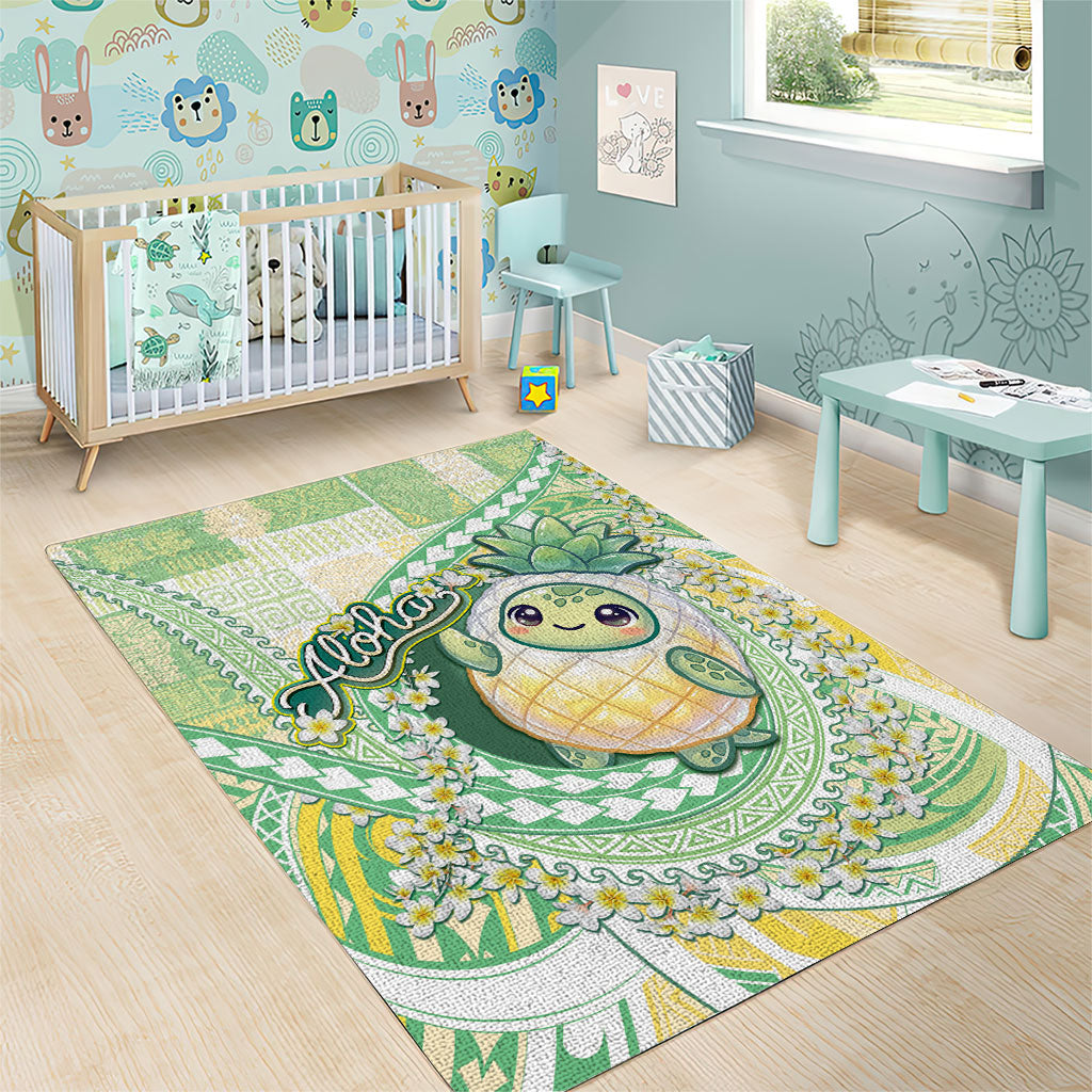 Hawaii Pineapple Area Rug Cute Cosplay Turtle Plumeria Spiral DT05 - Polynesian Pride