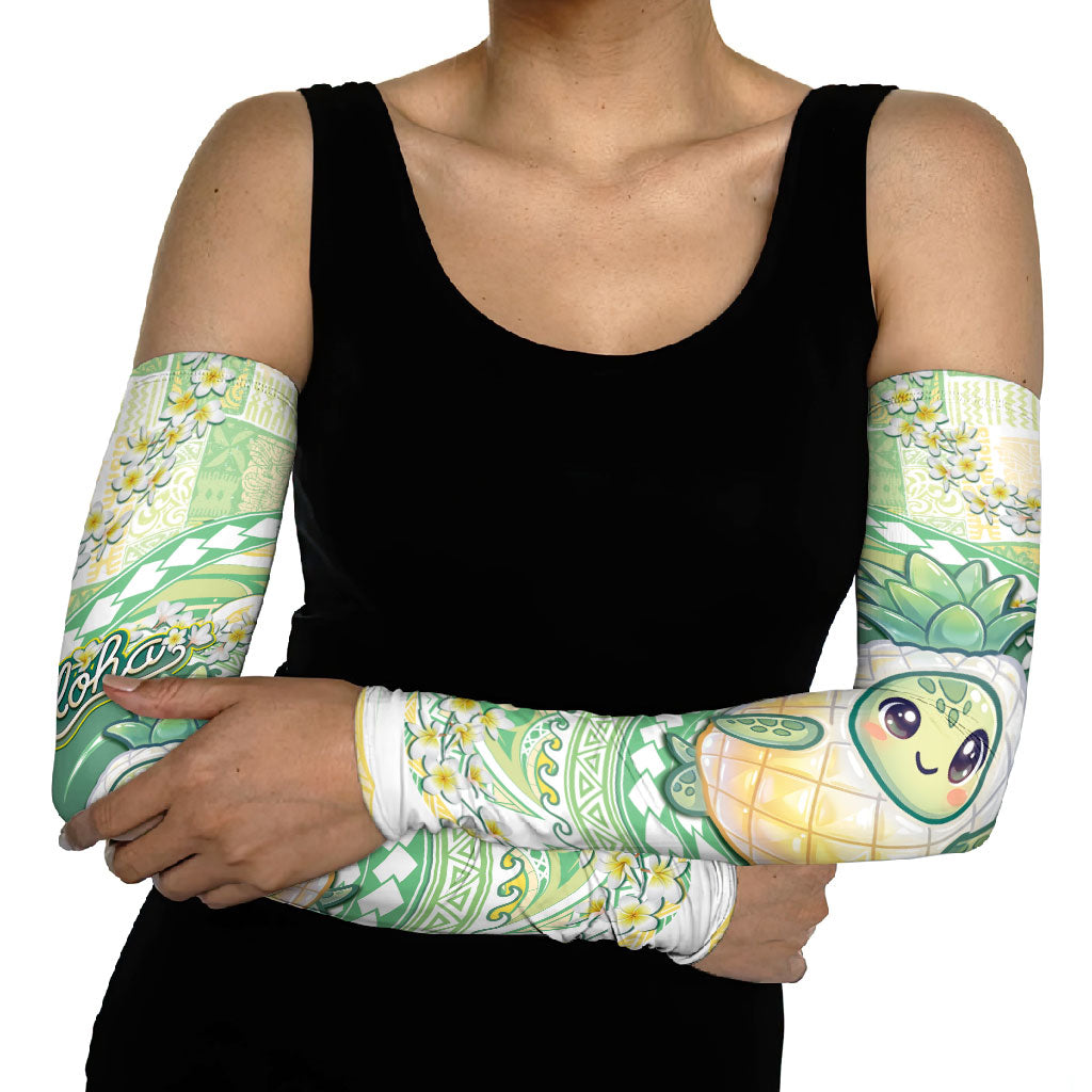 Hawaii Pineapple Arm Sleeves Cute Cosplay Turtle Plumeria Spiral DT05 - Polynesian Pride
