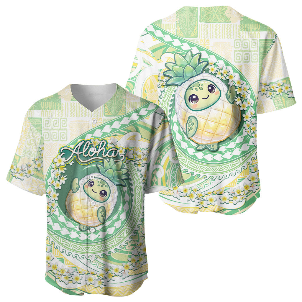 Hawaii Pineapple Baseball Jersey Cute Cosplay Turtle Plumeria Spiral