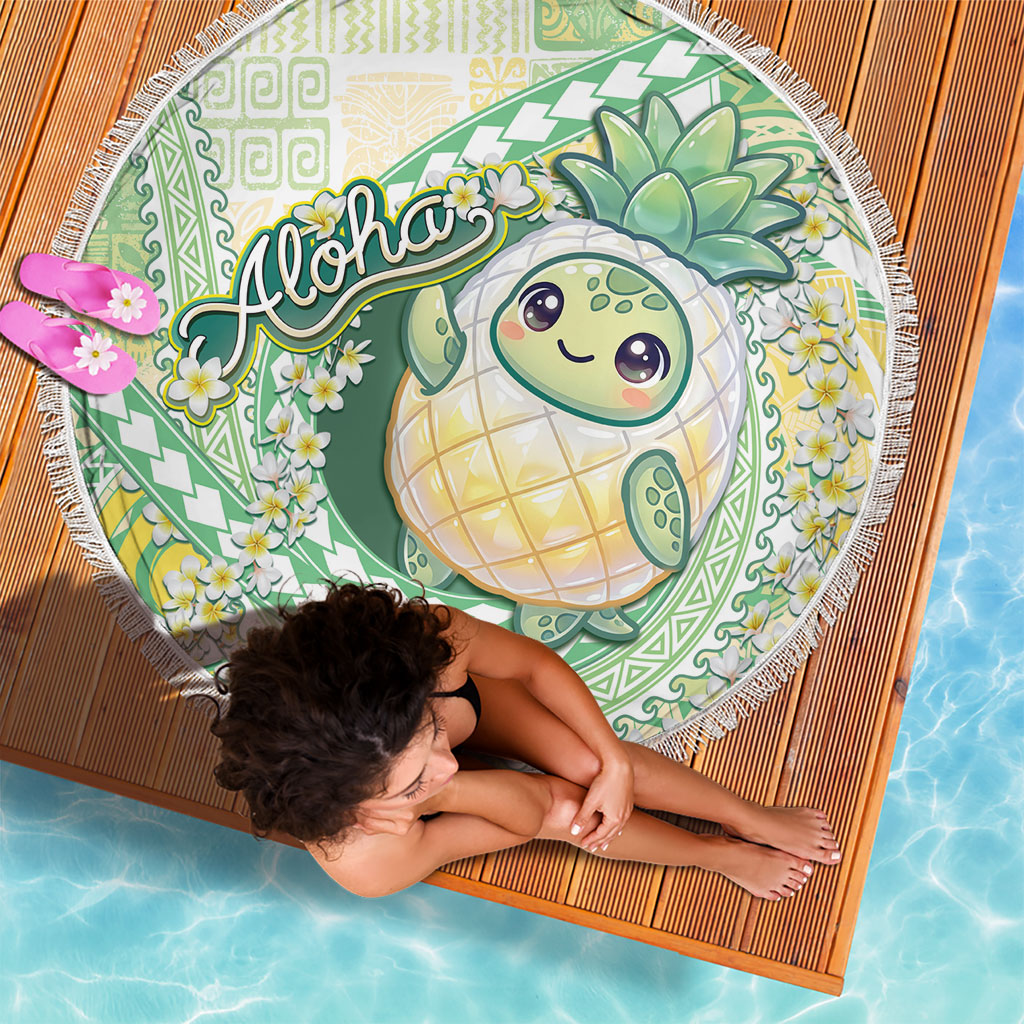 Hawaii Pineapple Beach Blanket Cute Cosplay Turtle Plumeria Spiral DT05 - Polynesian Pride