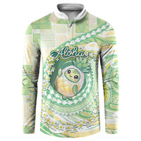 Hawaii Pineapple Button Sweatshirt Cute Cosplay Turtle Plumeria Spiral DT05 Mint - Polynesian Pride