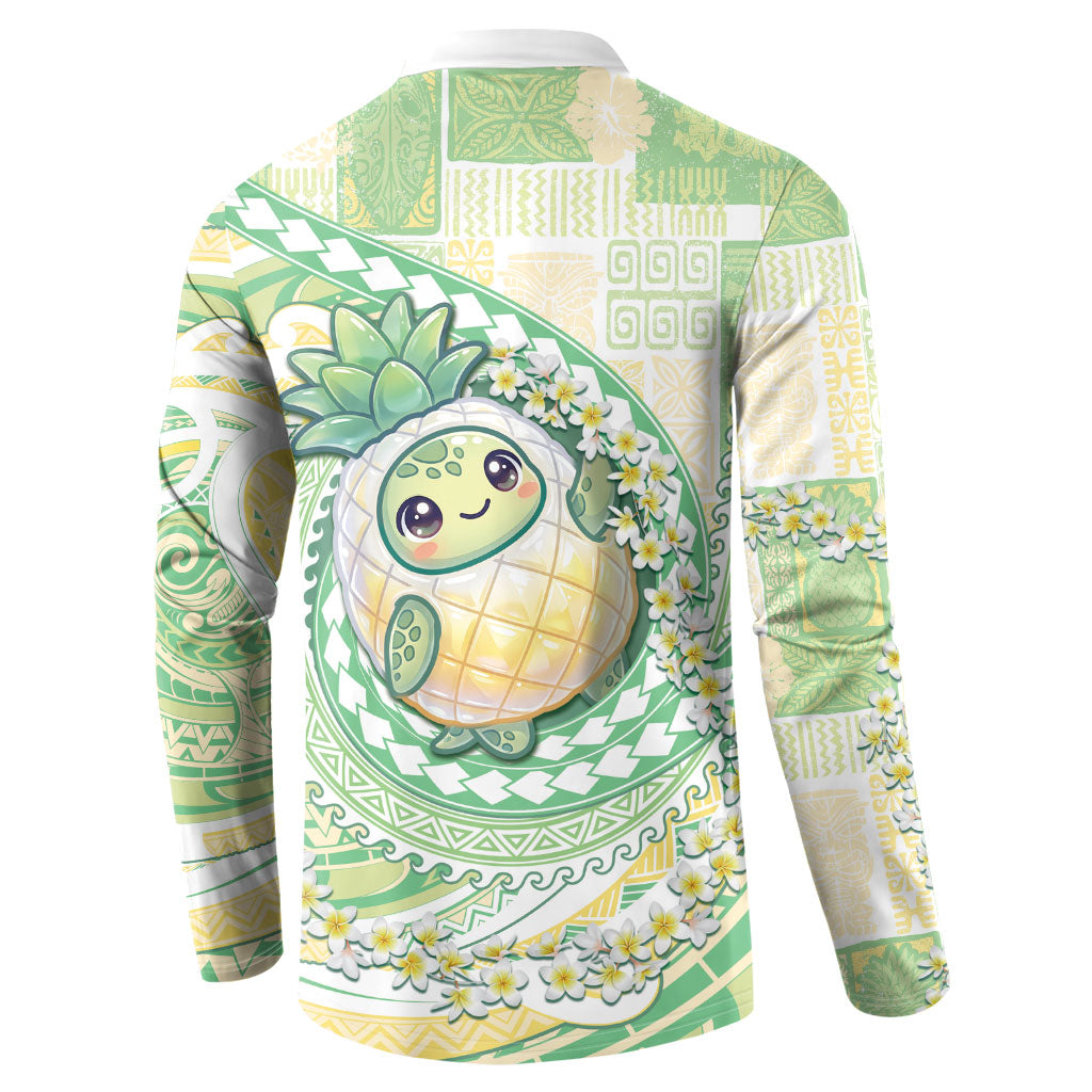 Hawaii Pineapple Button Sweatshirt Cute Cosplay Turtle Plumeria Spiral DT05 - Polynesian Pride
