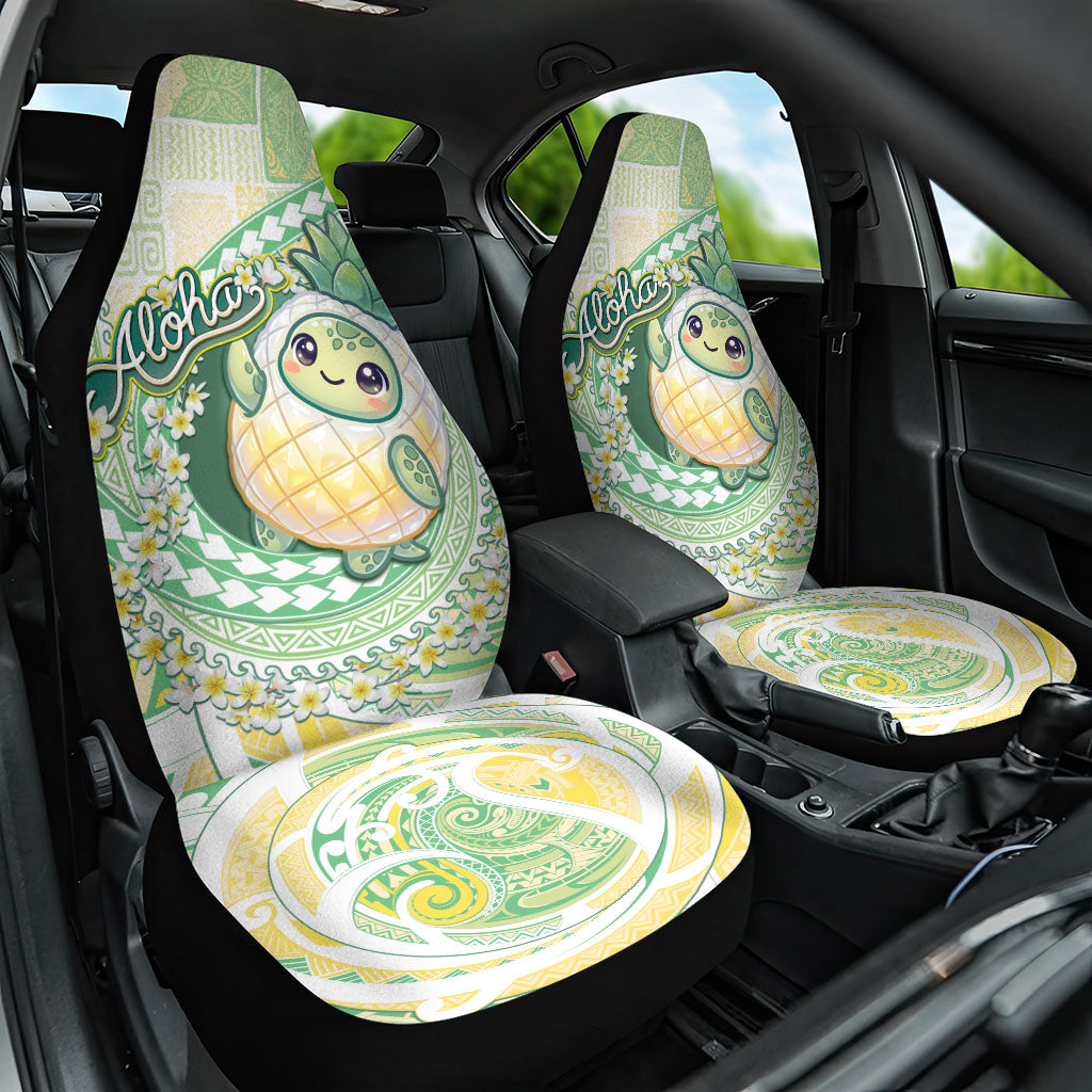 Hawaii Pineapple Car Seat Cover Cute Cosplay Turtle Plumeria Spiral DT05 One Size Mint - Polynesian Pride