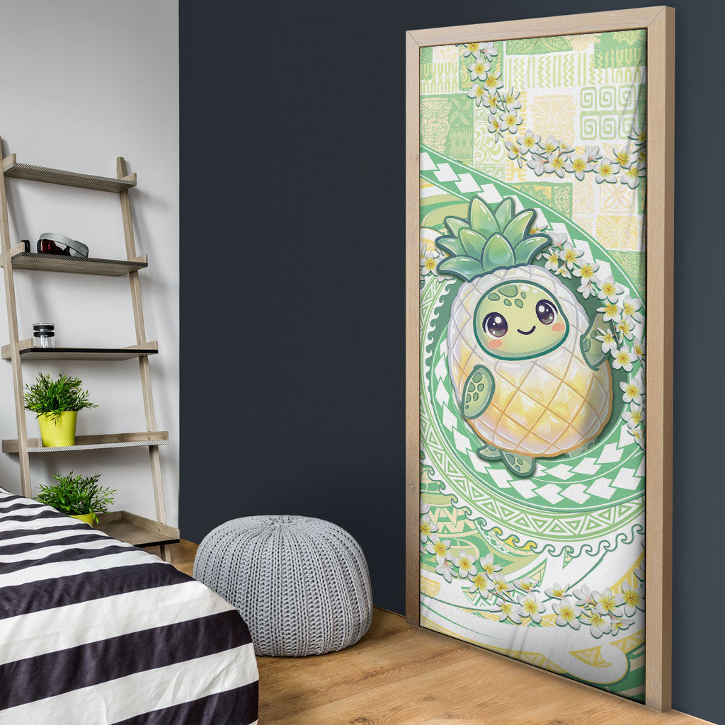 Hawaii Pineapple Door Cover Cute Cosplay Turtle Plumeria Spiral DT05 - Polynesian Pride