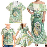 Hawaii Pineapple Family Matching Off Shoulder Maxi Dress and Hawaiian Shirt Cute Cosplay Turtle Plumeria Spiral DT05 - Polynesian Pride