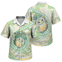 Hawaii Pineapple Family Matching Off Shoulder Maxi Dress and Hawaiian Shirt Cute Cosplay Turtle Plumeria Spiral DT05 Son's Shirt Mint - Polynesian Pride