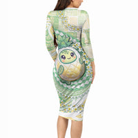 Hawaii Pineapple Long Sleeve Bodycon Dress Cute Cosplay Turtle Plumeria Spiral DT05 - Polynesian Pride