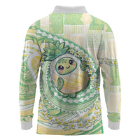 Hawaii Pineapple Long Sleeve Polo Shirt Cute Cosplay Turtle Plumeria Spiral DT05 - Polynesian Pride
