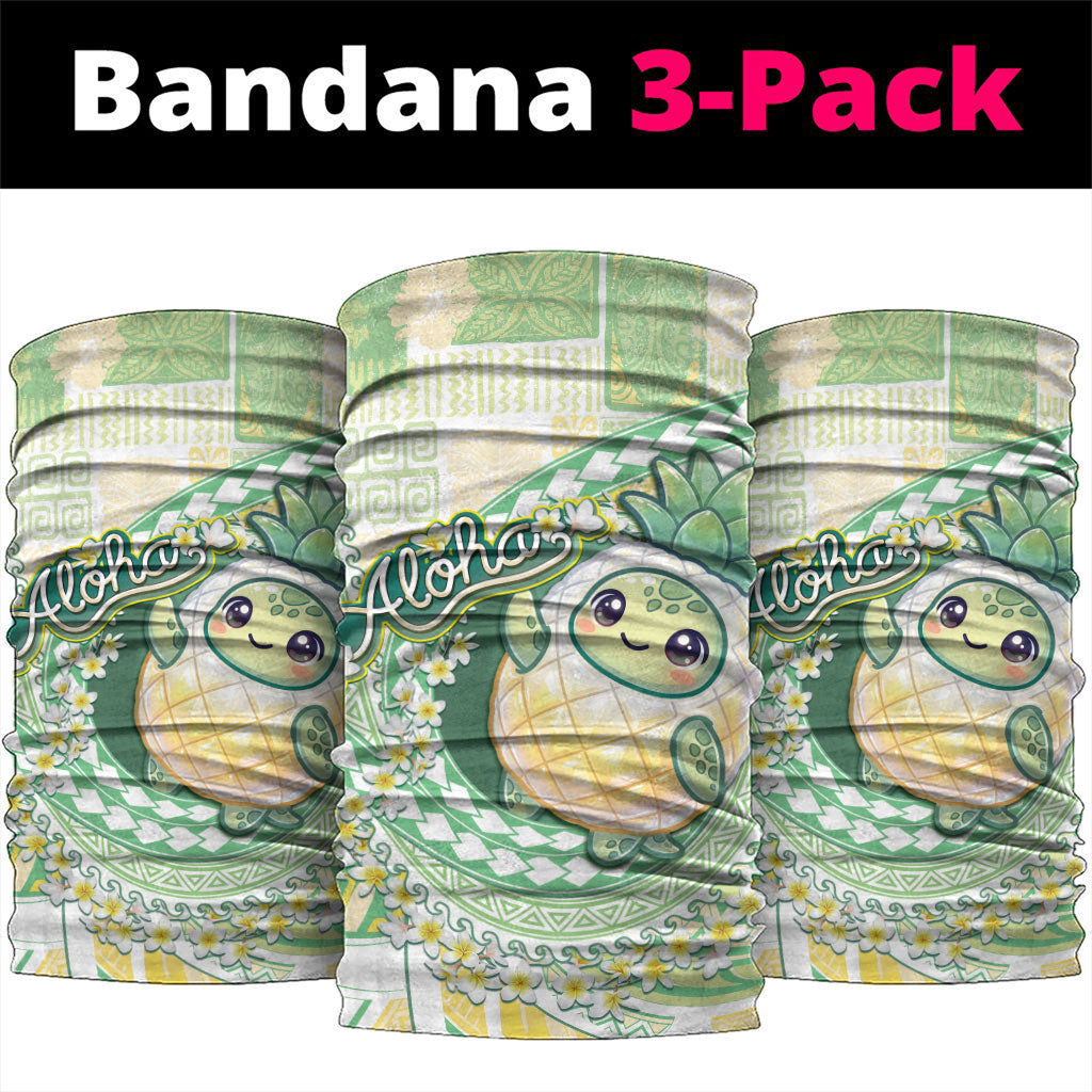 Hawaii Pineapple Neck Gaiter Cute Cosplay Turtle Plumeria Spiral