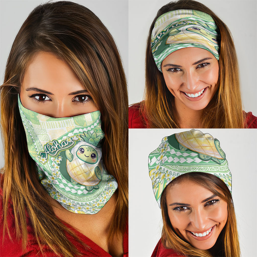 Hawaii Pineapple Neck Gaiter Cute Cosplay Turtle Plumeria Spiral DT05 - Polynesian Pride