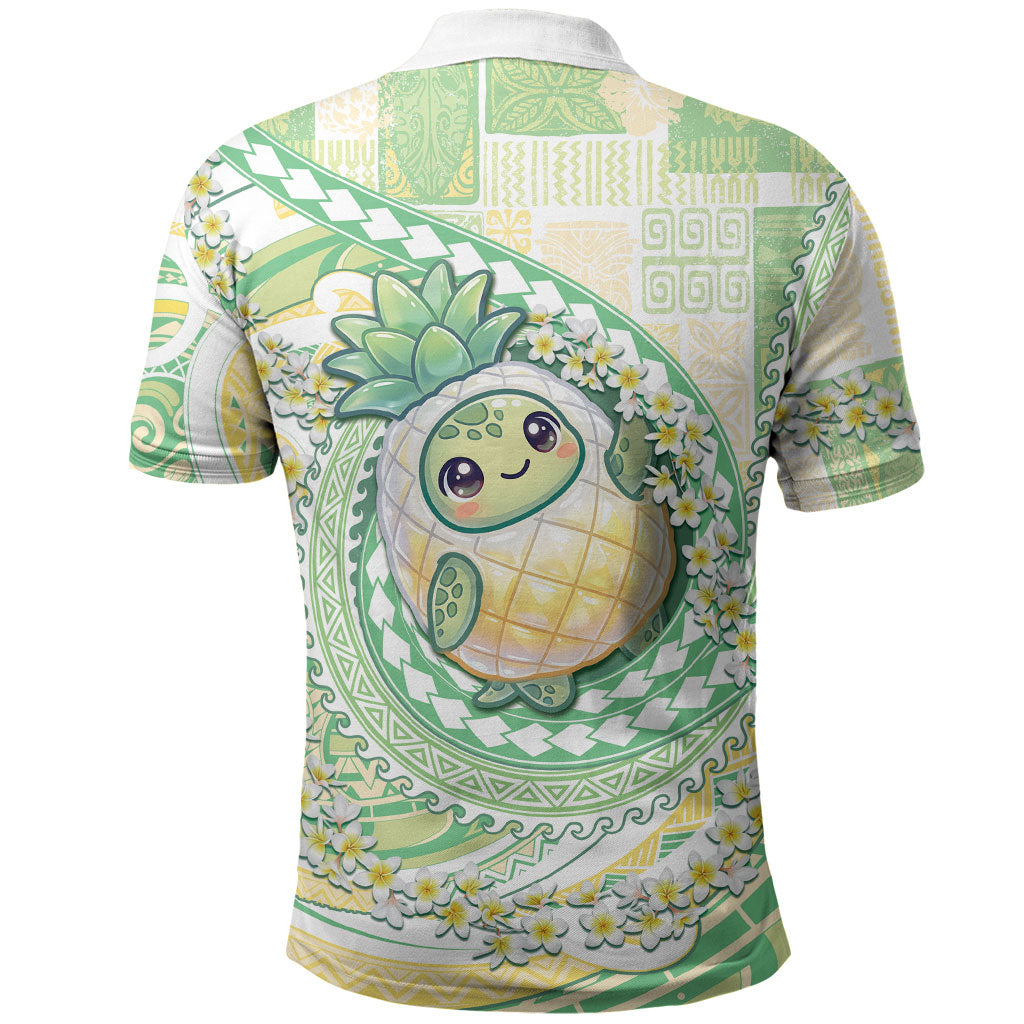 Hawaii Pineapple Polo Shirt Cute Cosplay Turtle Plumeria Spiral DT05 - Polynesian Pride