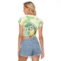 Hawaii Pineapple Raglan Cropped T Shirt Cute Cosplay Turtle Plumeria Spiral DT05 - Polynesian Pride