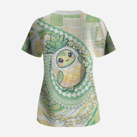 Hawaii Pineapple Scrub Top Cute Cosplay Turtle Plumeria Spiral DT05 - Polynesian Pride