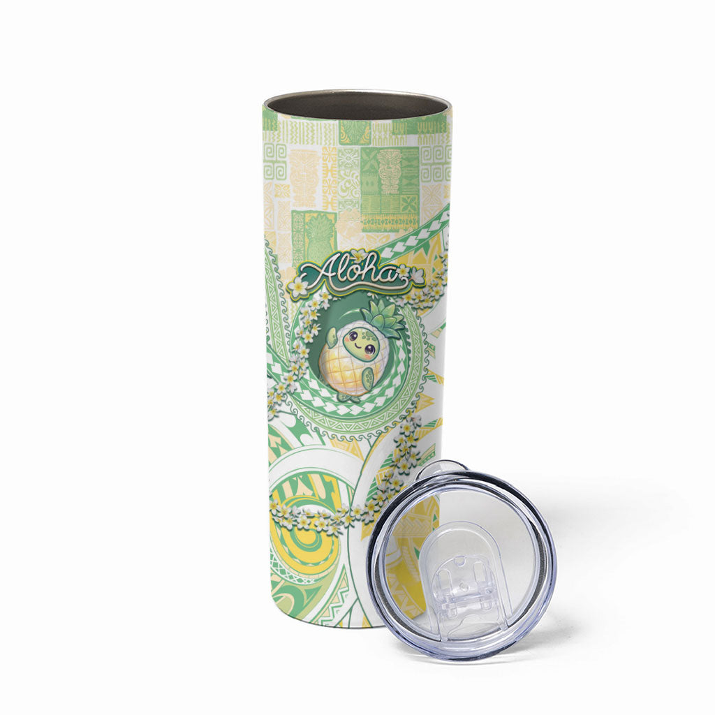 Hawaii Pineapple Skinny Tumbler Cute Cosplay Turtle Plumeria Spiral DT05 - Polynesian Pride