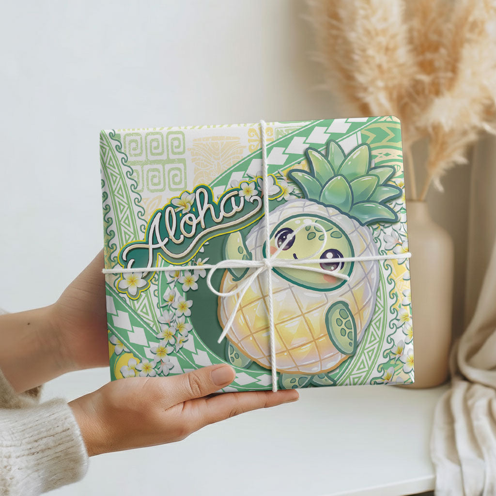 Hawaii Pineapple Wrapping Paper Cute Cosplay Turtle Plumeria Spiral DT05 - Polynesian Pride