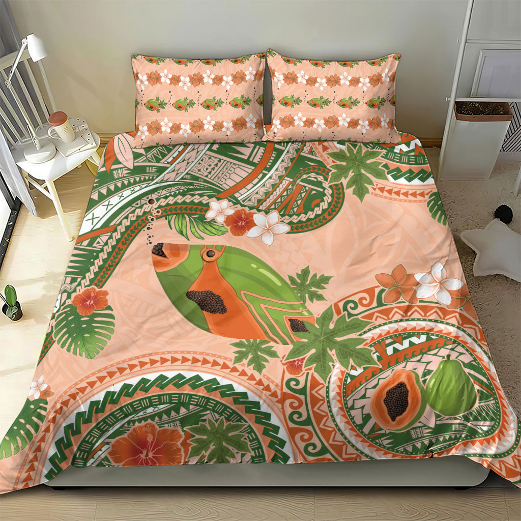 Hawaii Papaya Bedding Set Cute Cosplay Humuhumu Fish Plumeria Waves DT05 - Polynesian Pride