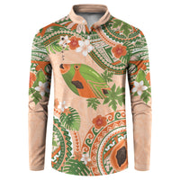 Hawaii Papaya Button Sweatshirt Cute Cosplay Humuhumu Fish Plumeria Waves DT05 Orange - Polynesian Pride