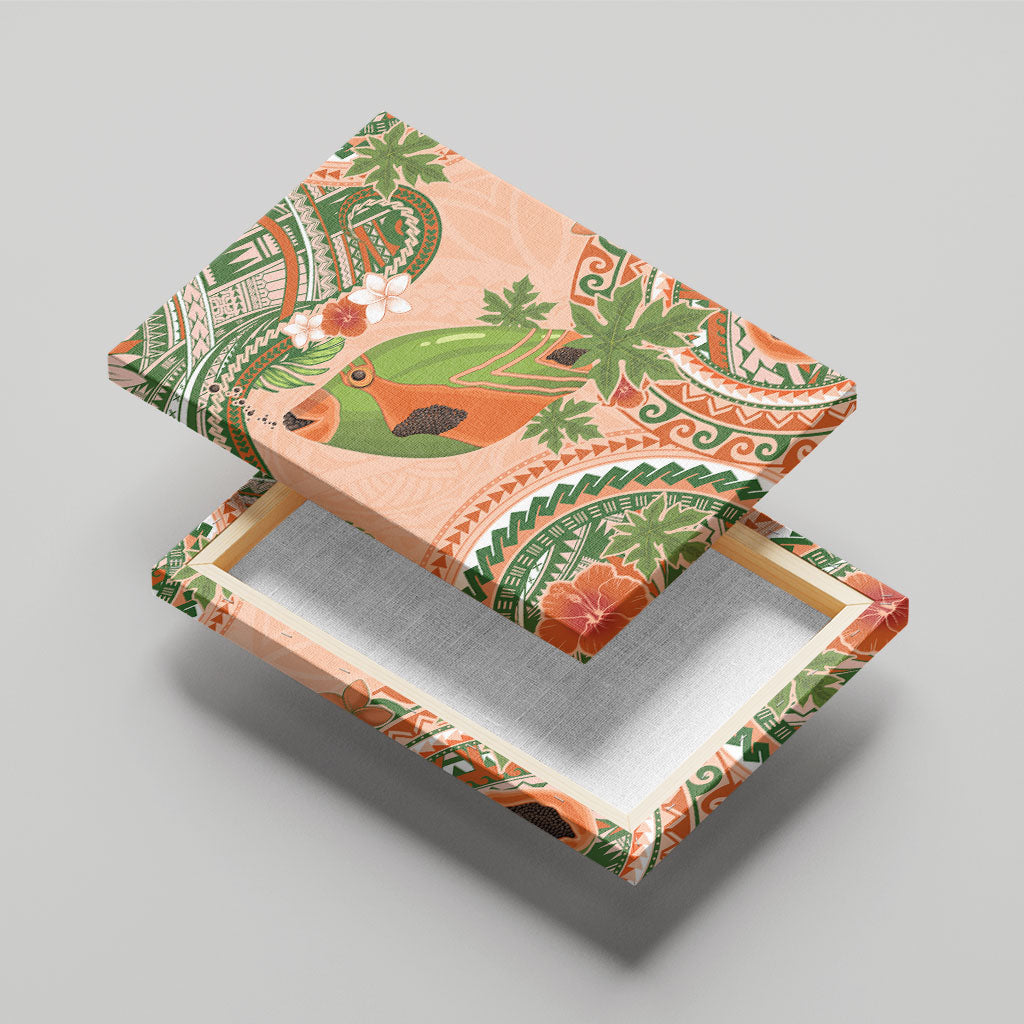 Hawaii Papaya Canvas Wall Art Cute Cosplay Humuhumu Fish Plumeria Waves DT05 - Polynesian Pride