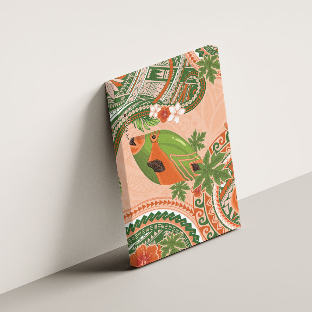 Hawaii Papaya Canvas Wall Art Cute Cosplay Humuhumu Fish Plumeria Waves DT05 - Polynesian Pride