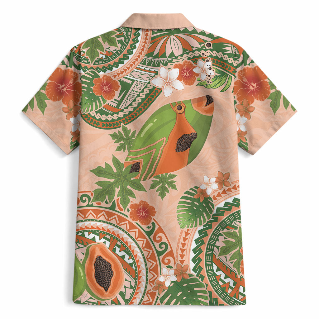 Hawaii Papaya Hawaiian Shirt Cute Cosplay Humuhumu Fish Plumeria Waves DT05 - Polynesian Pride
