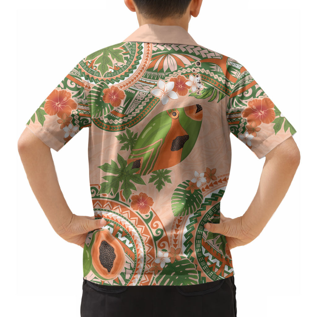 Hawaii Papaya Hawaiian Shirt Cute Cosplay Humuhumu Fish Plumeria Waves DT05 - Polynesian Pride