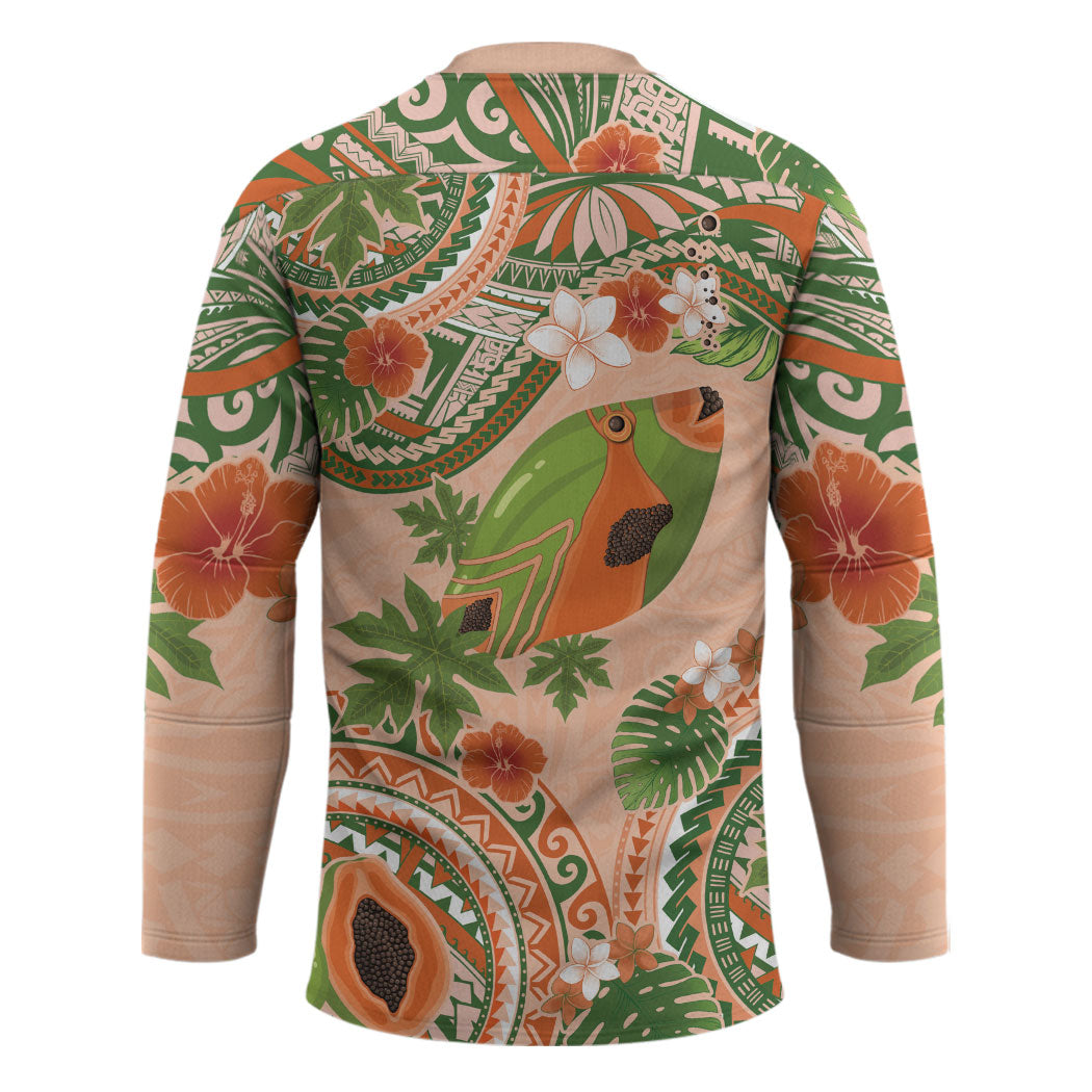 Hawaii Papaya Hockey Jersey Cute Cosplay Humuhumu Fish Plumeria Waves DT05 - Polynesian Pride