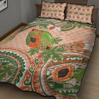 Hawaii Papaya Quilt Bed Set Cute Cosplay Humuhumu Fish Plumeria Waves DT05 - Polynesian Pride