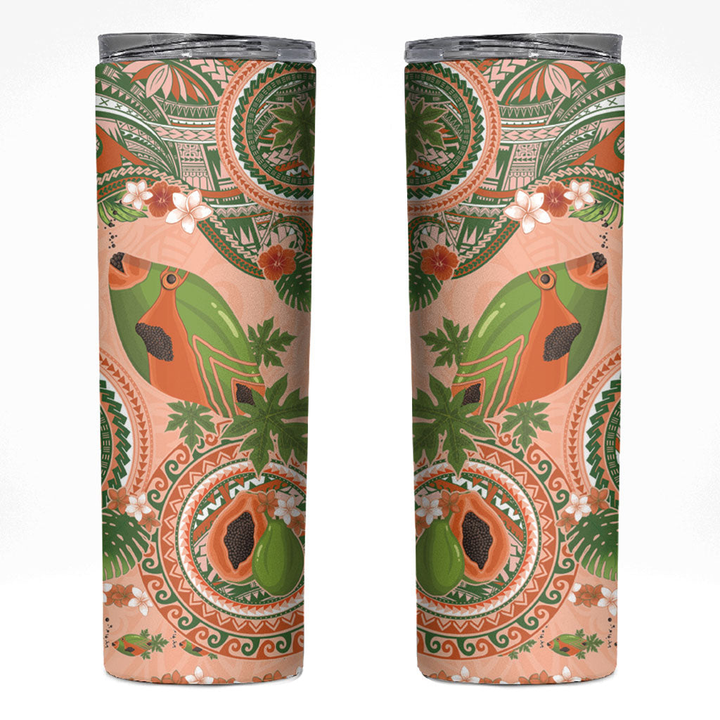 Hawaii Papaya Skinny Tumbler Cute Cosplay Humuhumu Fish Plumeria Waves