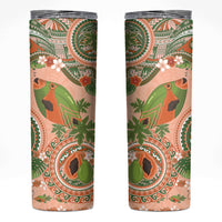 Hawaii Papaya Skinny Tumbler Cute Cosplay Humuhumu Fish Plumeria Waves DT05 Orange - Polynesian Pride