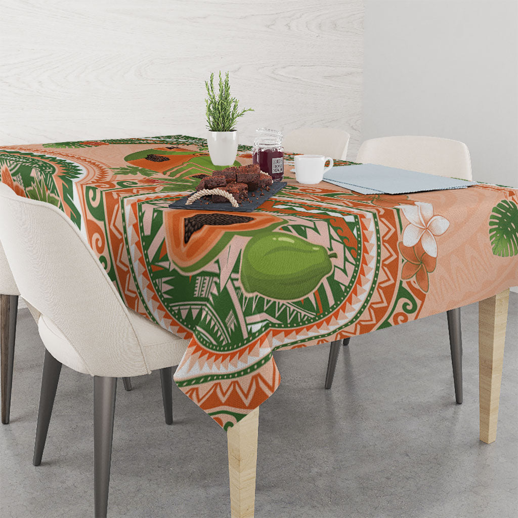 Hawaii Papaya Tablecloth Cute Cosplay Humuhumu Fish Plumeria Waves DT05 - Polynesian Pride