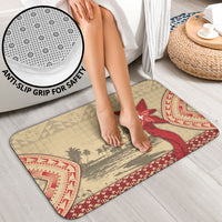 Tonga Language Week Bathroom Set Tribal Cross Ngatu Floral Pattern