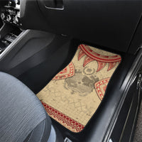Tonga Language Week Car Mats Tribal Cross Ngatu Floral Pattern