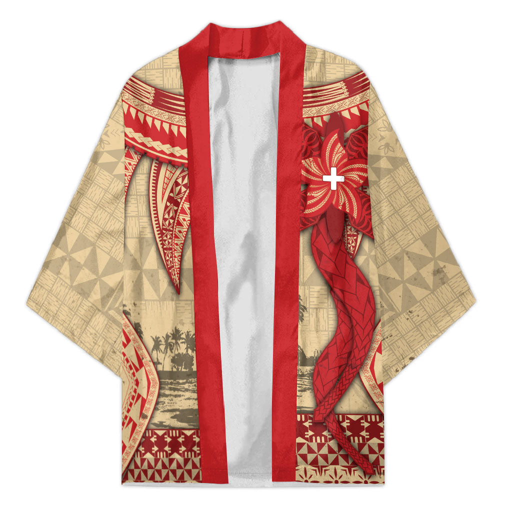 Tonga Language Week Kimono Tribal Cross Ngatu Floral Pattern