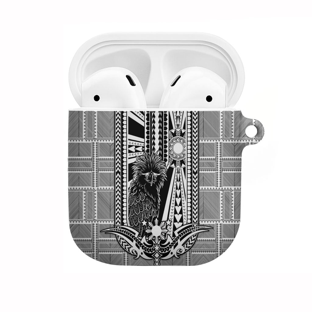 Mabuhay Philippines Festival AirPods Case Philippine Eagle Sun Three Stars Barong Pattern DT05 Gray - Polynesian Pride