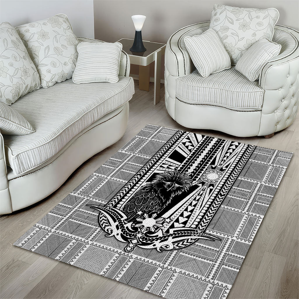 Mabuhay Philippines Festival Area Rug Philippine Eagle Sun Three Stars Barong Pattern DT05 - Polynesian Pride