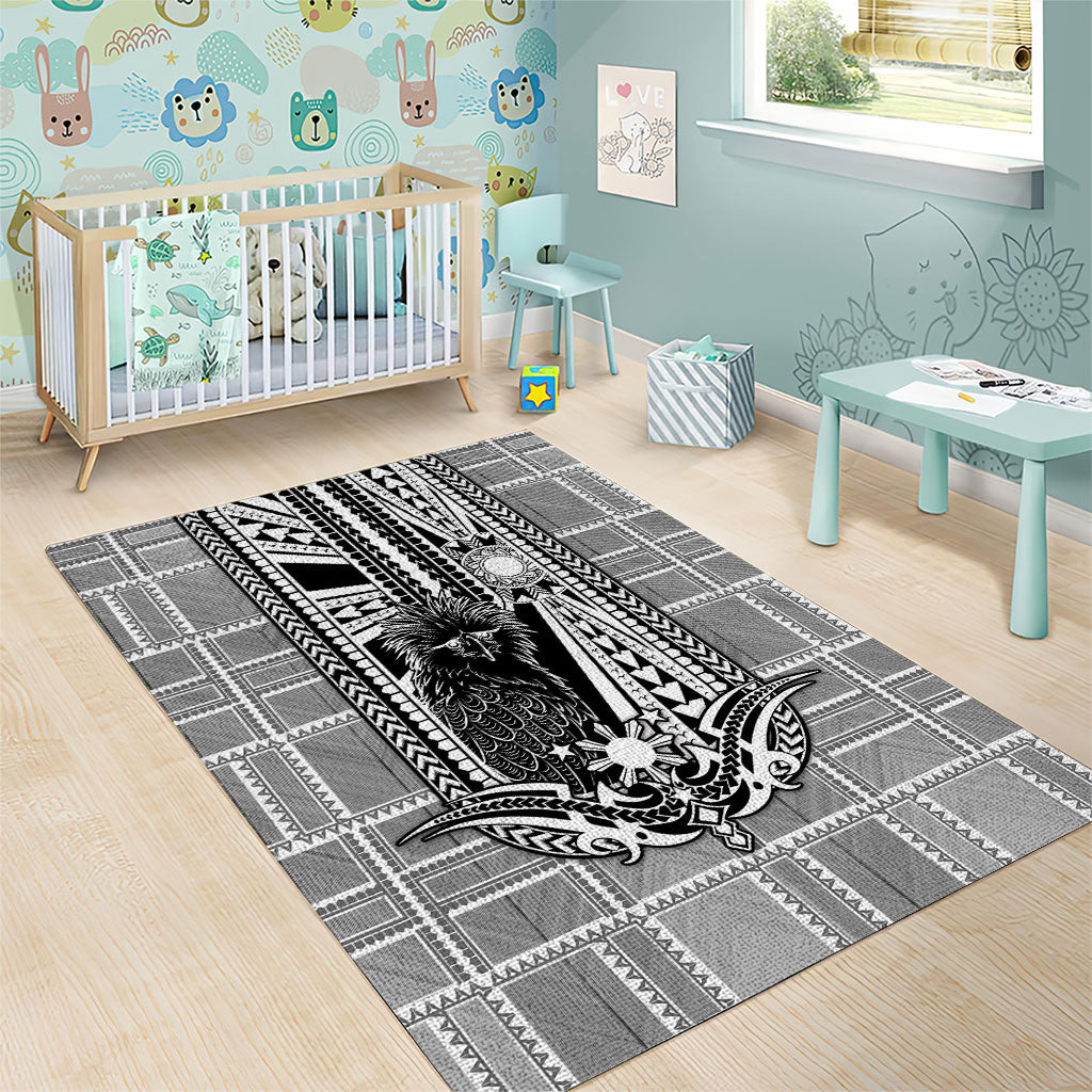 Mabuhay Philippines Festival Area Rug Philippine Eagle Sun Three Stars Barong Pattern DT05 - Polynesian Pride