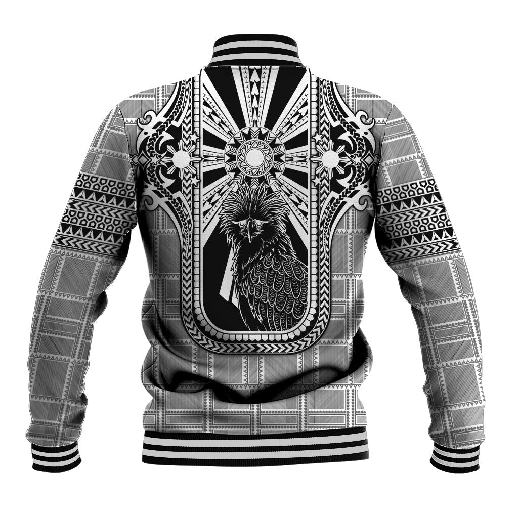 Mabuhay Philippines Festival Baseball Jacket Philippine Eagle Sun Three Stars Barong Pattern DT05 - Polynesian Pride