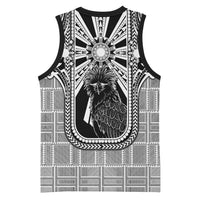 Mabuhay Philippines Festival Basketball Jersey Philippine Eagle Sun Three Stars Barong Pattern DT05 - Polynesian Pride