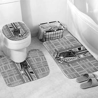 Mabuhay Philippines Festival Bathroom Set Philippine Eagle Sun Three Stars Barong Pattern DT05 Mat Set Only (3 pcs) One Size Gray - Polynesian Pride