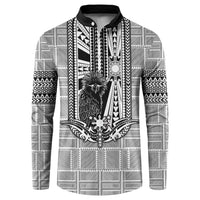 Mabuhay Philippines Festival Button Sweatshirt Philippine Eagle Sun Three Stars Barong Pattern DT05 Gray - Polynesian Pride