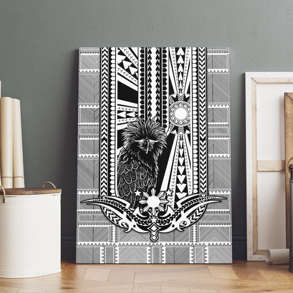 Mabuhay Philippines Festival Canvas Wall Art Philippine Eagle Sun Three Stars Barong Pattern DT05 - Polynesian Pride