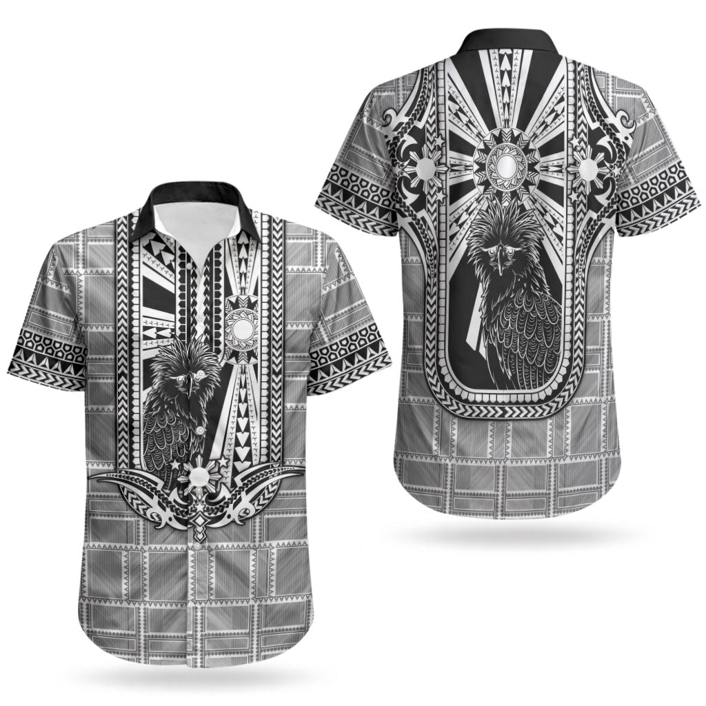 Mabuhay Philippines Festival Couples Matching Off The Shoulder Long Sleeve Dress and Hawaiian Shirt Philippine Eagle Sun Three Stars Barong Pattern DT05 - Polynesian Pride