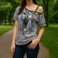 Mabuhay Philippines Festival Cross Shoulder Shirt Philippine Eagle Sun Three Stars Barong Pattern DT05 - Polynesian Pride