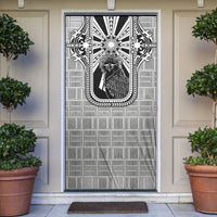 Mabuhay Philippines Festival Door Cover Philippine Eagle Sun Three Stars Barong Pattern DT05 Gray - Polynesian Pride