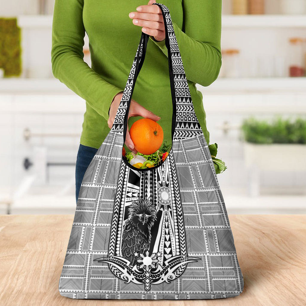 Mabuhay Philippines Festival Grocery Bag Philippine Eagle Sun Three Stars Barong Pattern DT05 - Polynesian Pride