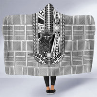 Mabuhay Philippines Festival Hooded Blanket Philippine Eagle Sun Three Stars Barong Pattern DT05 One Size Gray - Polynesian Pride