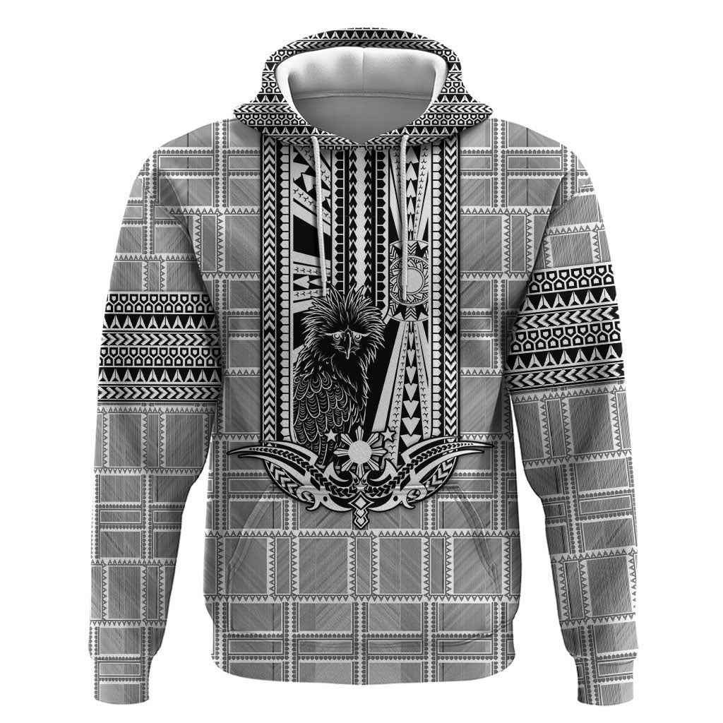 Mabuhay Philippines Festival Hoodie Philippine Eagle Sun Three Stars Barong Pattern DT05 Pullover Hoodie Gray - Polynesian Pride